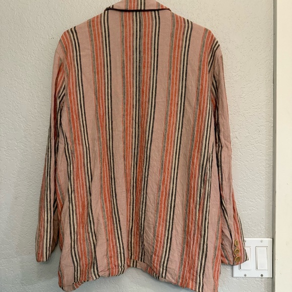 Free People Red/Cream Striped Retro Blazer Size XS‎ - Picture 2 of 4